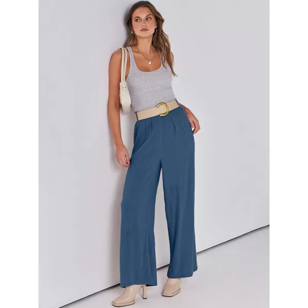 imageANRABESS Women Linen Palazzo Pants Summer Wide Leg High Waist Casual Long Lounge Pant Trousers with PocketDeep Blue