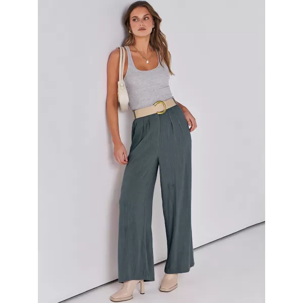imageANRABESS Women Linen Palazzo Pants Summer Wide Leg High Waist Casual Long Lounge Pant Trousers with PocketGrey