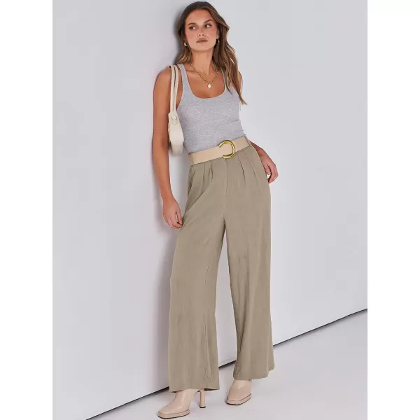 imageANRABESS Women Linen Palazzo Pants Summer Wide Leg High Waist Casual Long Lounge Pant Trousers with PocketLight Khaki
