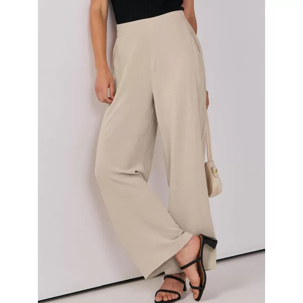 imageANRABESS Women Linen Palazzo Pants Summer Wide Leg High Waisted Casual Loose Flowy Work Pant Trousers with Pocket02 Almond