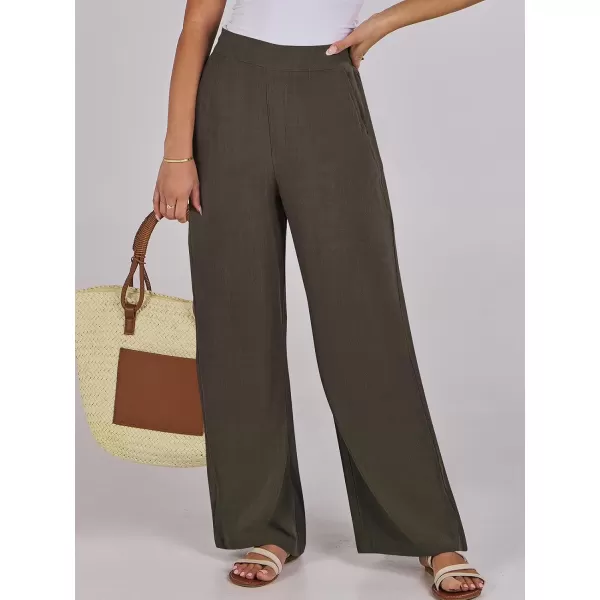 imageANRABESS Women Linen Palazzo Pants Summer Wide Leg High Waisted Casual Loose Flowy Work Pant Trousers with Pocket03 Coffee