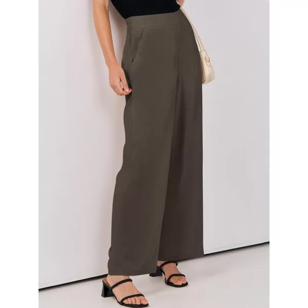 imageANRABESS Women Linen Palazzo Pants Summer Wide Leg High Waisted Casual Loose Flowy Work Pant Trousers with Pocket03 Coffee
