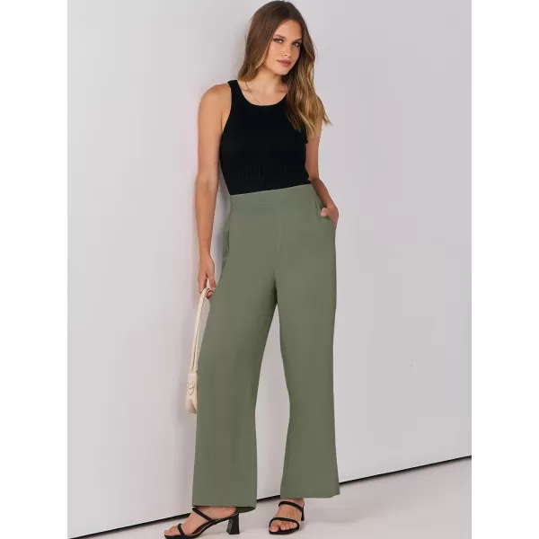 imageANRABESS Women Linen Palazzo Pants Summer Wide Leg High Waisted Casual Loose Flowy Work Pant Trousers with Pocket04 Olive