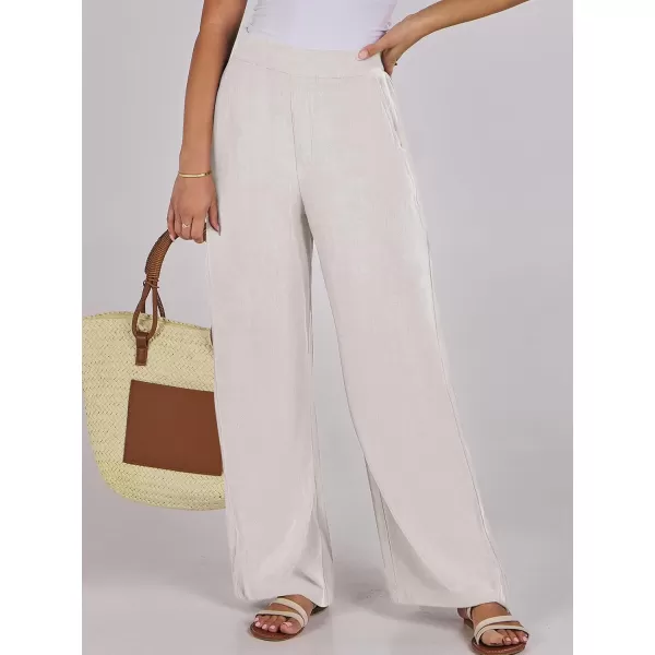 imageANRABESS Women Linen Palazzo Pants Summer Wide Leg High Waisted Casual Loose Flowy Work Pant Trousers with PocketApricot