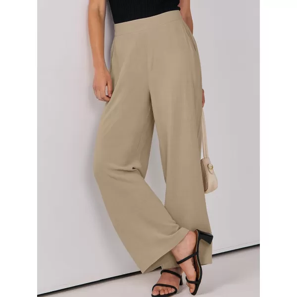 imageANRABESS Women Linen Palazzo Pants Summer Wide Leg High Waisted Casual Loose Flowy Work Pant Trousers with PocketKhaki