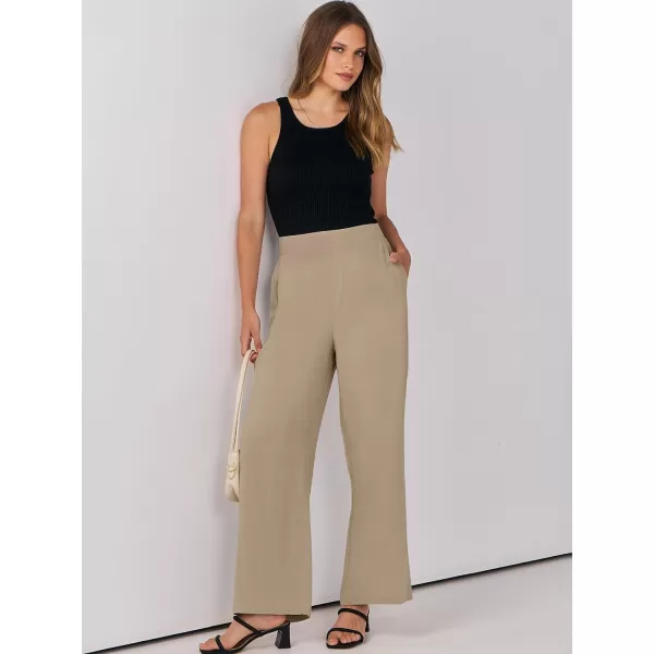 imageANRABESS Women Linen Palazzo Pants Summer Wide Leg High Waisted Casual Loose Flowy Work Pant Trousers with PocketKhaki