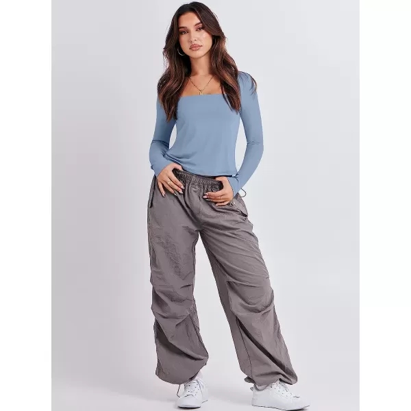 imageANRABESS Women Long Sleeve Crop Top Sexy Fitted Going Out Square Neck Basic T Shirt Top TeesBlue
