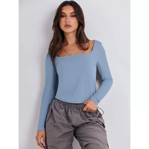 imageANRABESS Women Long Sleeve Crop Top Sexy Fitted Going Out Square Neck Basic T Shirt Top TeesBlue
