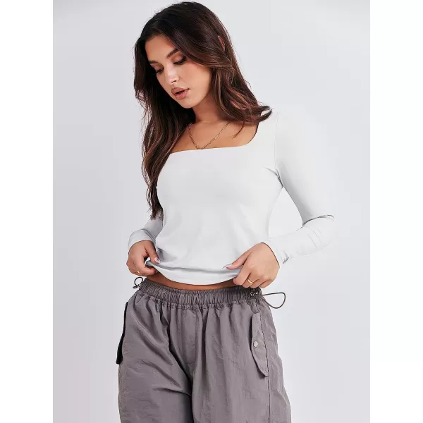 imageANRABESS Women Long Sleeve Crop Top Sexy Fitted Going Out Square Neck Basic T Shirt Top TeesWhite