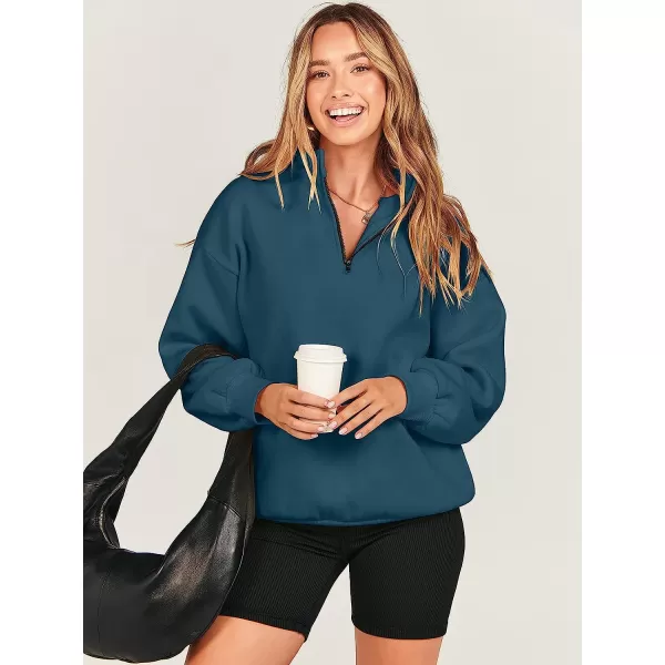 imageANRABESS Women Long Sleeve Oversized Half Zip Pullover Sweatshirt Y2K Hoodie Sweater Trendy Fall ClothesDeep Blue