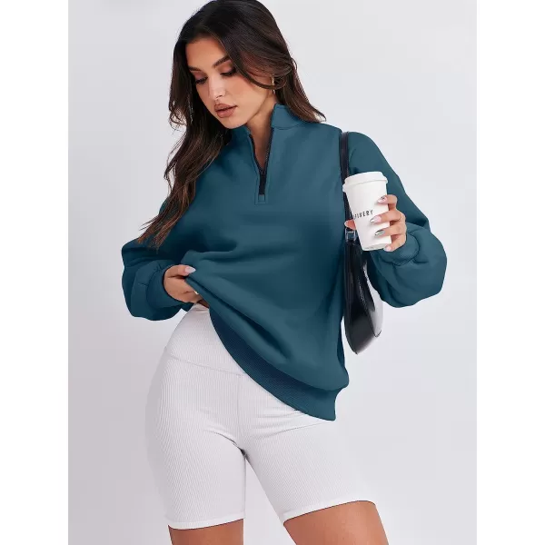imageANRABESS Women Long Sleeve Oversized Half Zip Pullover Sweatshirt Y2K Hoodie Sweater Trendy Fall ClothesDeep Blue