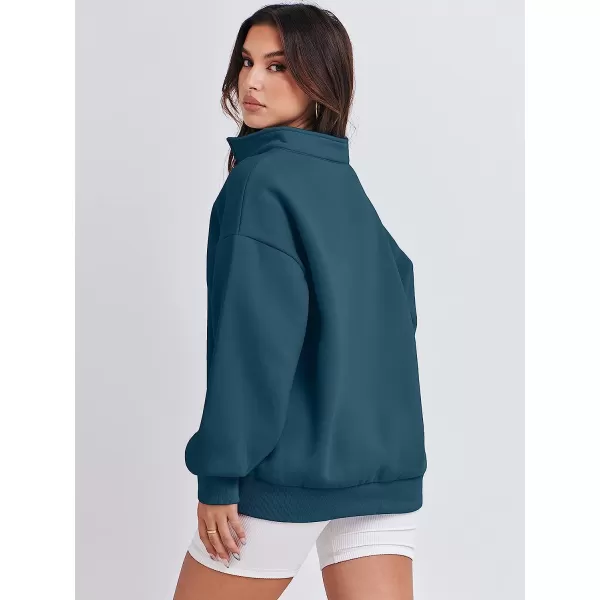 imageANRABESS Women Long Sleeve Oversized Half Zip Pullover Sweatshirt Y2K Hoodie Sweater Trendy Fall ClothesDeep Blue