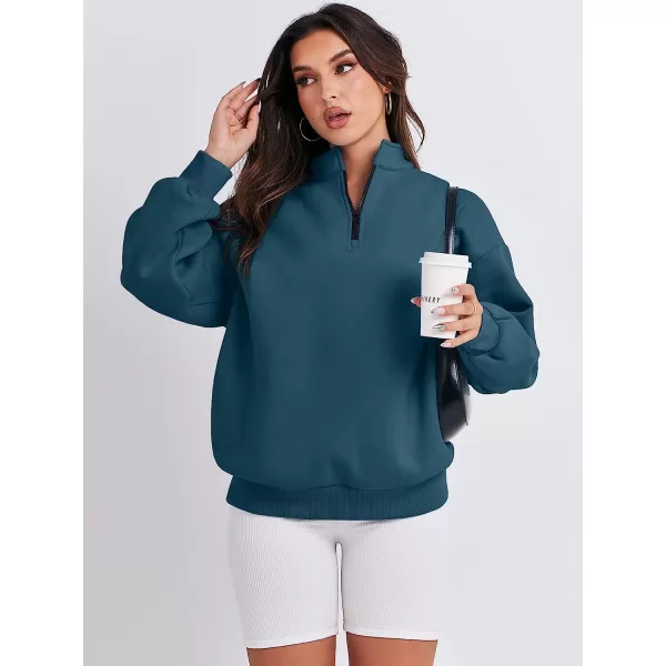 imageANRABESS Women Long Sleeve Oversized Half Zip Pullover Sweatshirt Y2K Hoodie Sweater Trendy Fall ClothesDeep Blue