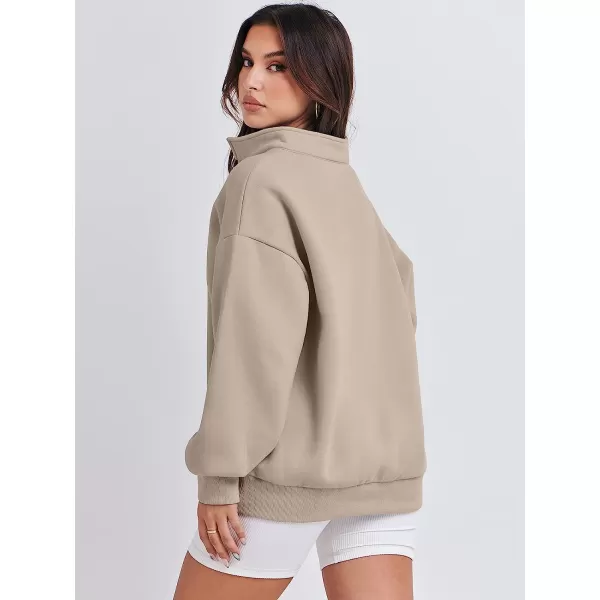 imageANRABESS Women Long Sleeve Oversized Half Zip Pullover Sweatshirt Y2K Hoodie Sweater Trendy Fall ClothesKhaki