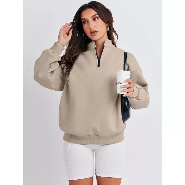 imageANRABESS Women Long Sleeve Oversized Half Zip Pullover Sweatshirt Y2K Hoodie Sweater Trendy Fall ClothesKhaki