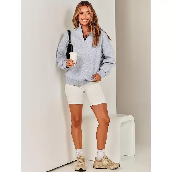 imageANRABESS Women Long Sleeve Oversized Half Zip Pullover Sweatshirt Y2K Hoodie Sweater Trendy Fall ClothesLight Gray
