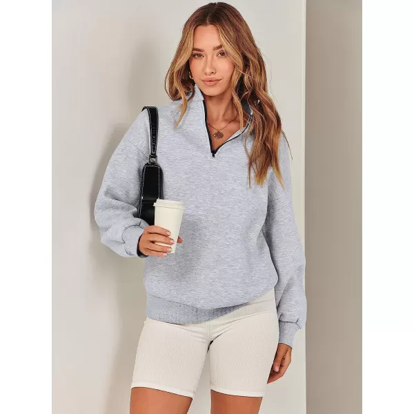 imageANRABESS Women Long Sleeve Oversized Half Zip Pullover Sweatshirt Y2K Hoodie Sweater Trendy Fall ClothesLight Gray