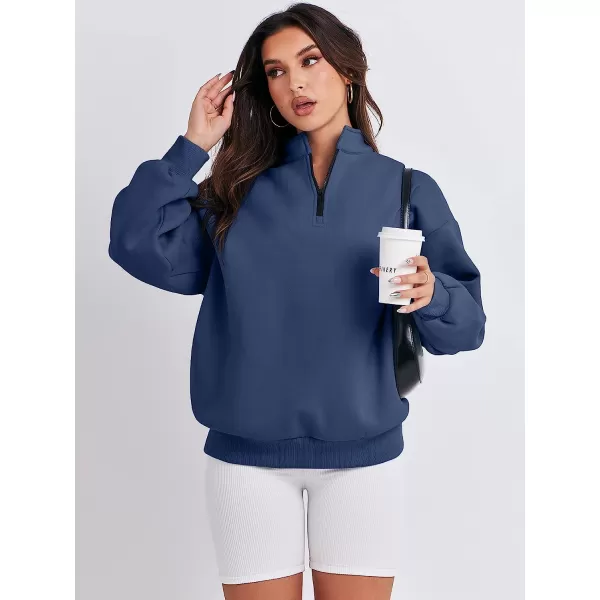 imageANRABESS Women Long Sleeve Oversized Half Zip Pullover Sweatshirt Y2K Hoodie Sweater Trendy Fall ClothesNavy Blue