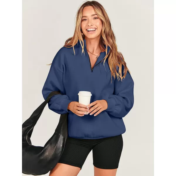 imageANRABESS Women Long Sleeve Oversized Half Zip Pullover Sweatshirt Y2K Hoodie Sweater Trendy Fall ClothesNavy Blue