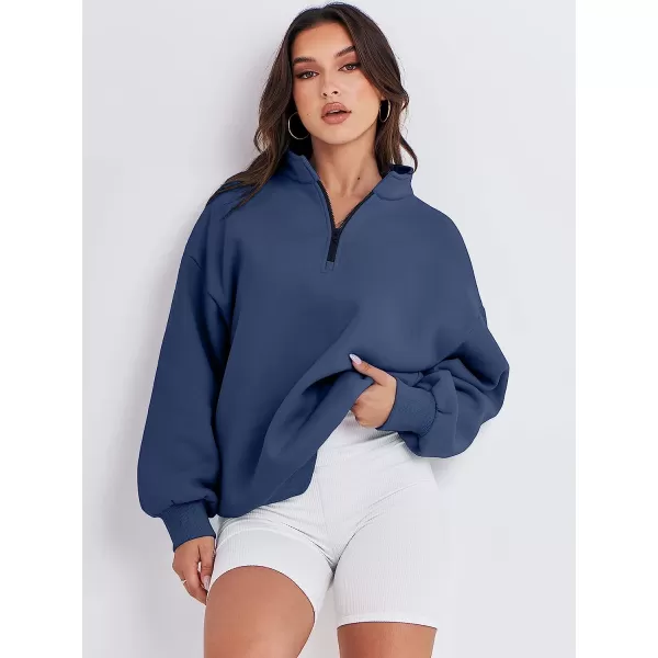 imageANRABESS Women Long Sleeve Oversized Half Zip Pullover Sweatshirt Y2K Hoodie Sweater Trendy Fall ClothesNavy Blue