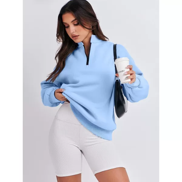 imageANRABESS Women Long Sleeve Oversized Half Zip Pullover Sweatshirt Y2K Hoodie Sweater Trendy Fall ClothesSky