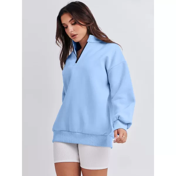 imageANRABESS Women Long Sleeve Oversized Half Zip Pullover Sweatshirt Y2K Hoodie Sweater Trendy Fall ClothesSky