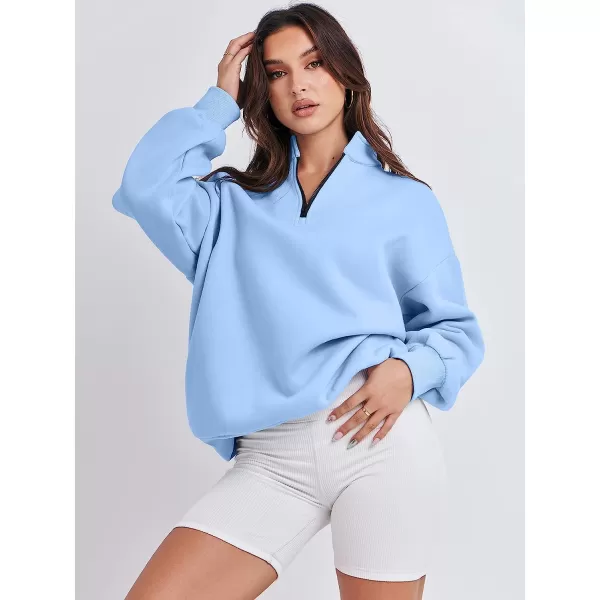 imageANRABESS Women Long Sleeve Oversized Half Zip Pullover Sweatshirt Y2K Hoodie Sweater Trendy Fall ClothesSky