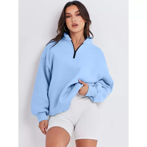 imageANRABESS Women Long Sleeve Oversized Half Zip Pullover Sweatshirt Y2K Hoodie Sweater Trendy Fall ClothesSky