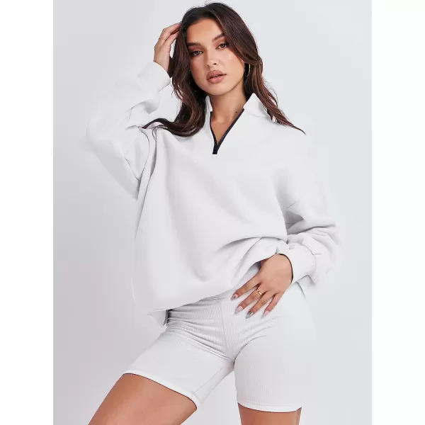 imageANRABESS Women Long Sleeve Oversized Half Zip Pullover Sweatshirt Y2K Hoodie Sweater Trendy Fall ClothesWhite
