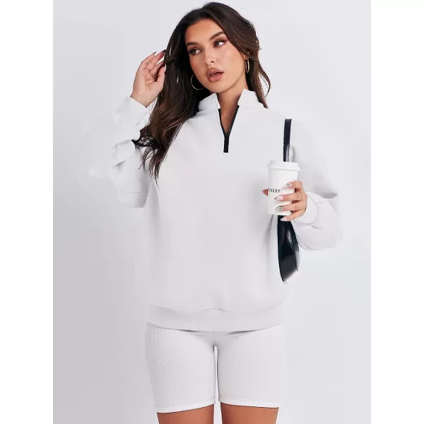 imageANRABESS Women Long Sleeve Oversized Half Zip Pullover Sweatshirt Y2K Hoodie Sweater Trendy Fall ClothesWhite