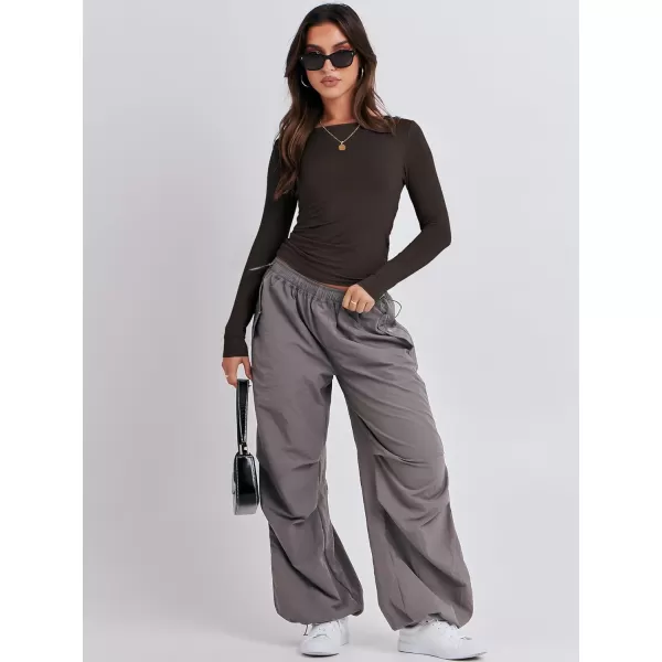 imageANRABESS Women Long Sleeve Slim Fit Crop Top Going Out Tight TShirt Trendy Tees StreetwearDeep Brown