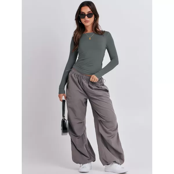 imageANRABESS Women Long Sleeve Slim Fit Crop Top Going Out Tight TShirt Trendy Tees StreetwearDeep Grey