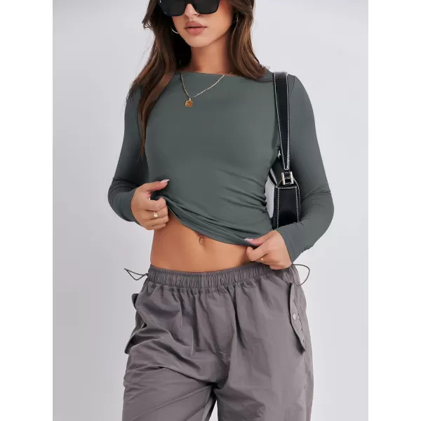 imageANRABESS Women Long Sleeve Slim Fit Crop Top Going Out Tight TShirt Trendy Tees StreetwearDeep Grey
