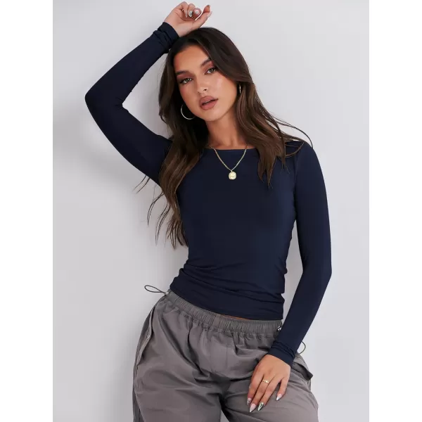 imageANRABESS Women Long Sleeve Slim Fit Crop Top Going Out Tight TShirt Trendy Tees StreetwearNavy Blue