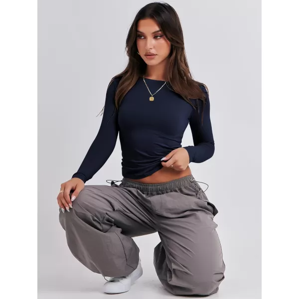 imageANRABESS Women Long Sleeve Slim Fit Crop Top Going Out Tight TShirt Trendy Tees StreetwearNavy Blue