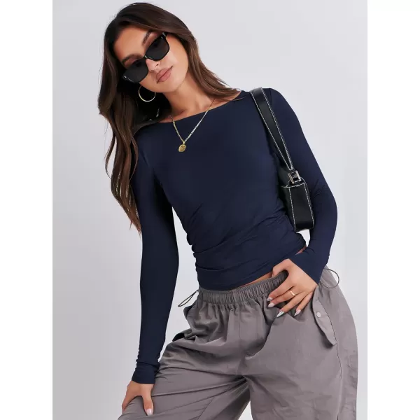 imageANRABESS Women Long Sleeve Slim Fit Crop Top Going Out Tight TShirt Trendy Tees StreetwearNavy Blue