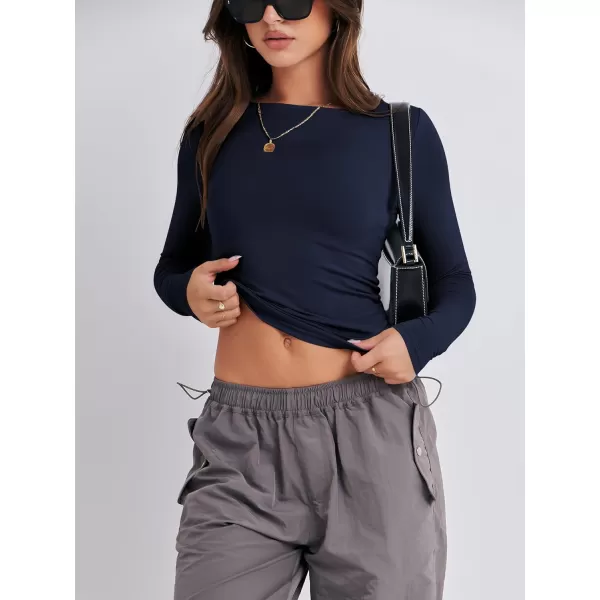 imageANRABESS Women Long Sleeve Slim Fit Crop Top Going Out Tight TShirt Trendy Tees StreetwearNavy Blue