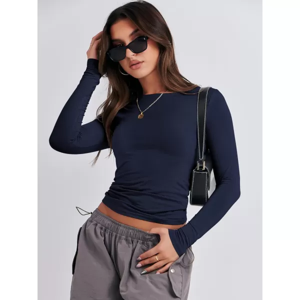 imageANRABESS Women Long Sleeve Slim Fit Crop Top Going Out Tight TShirt Trendy Tees StreetwearNavy Blue