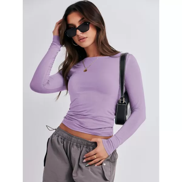 imageANRABESS Women Long Sleeve Slim Fit Crop Top Going Out Tight TShirt Trendy Tees StreetwearPurple