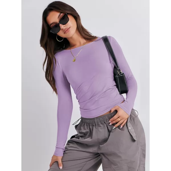 imageANRABESS Women Long Sleeve Slim Fit Crop Top Going Out Tight TShirt Trendy Tees StreetwearPurple