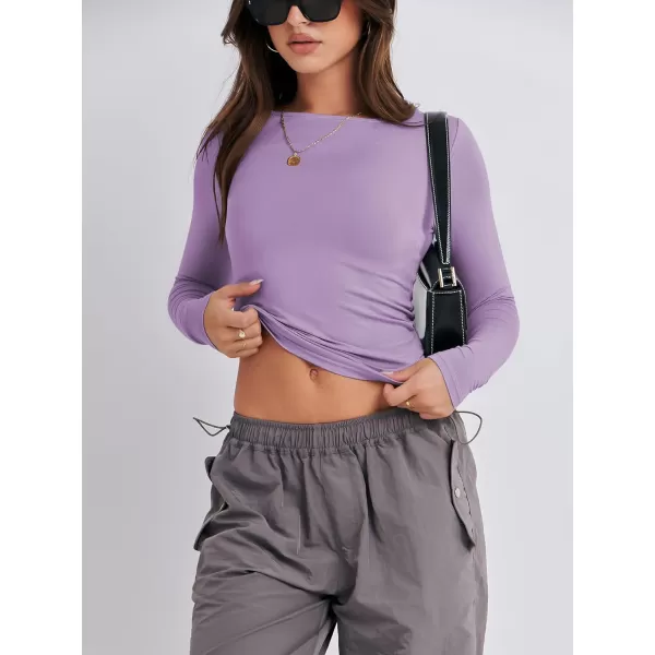 imageANRABESS Women Long Sleeve Slim Fit Crop Top Going Out Tight TShirt Trendy Tees StreetwearPurple