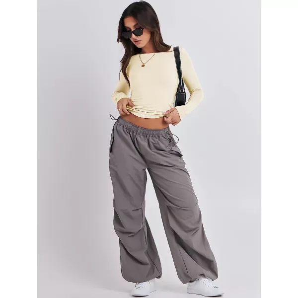 imageANRABESS Women Long Sleeve Slim Fit Crop Top Going Out Tight Y2K TShirt Trendy Tees StreetwearApricot