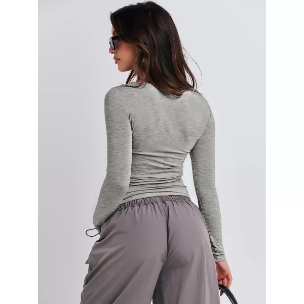 imageANRABESS Women Long Sleeve Slim Fit Crop Top Going Out Tight Y2K TShirt Trendy Tees StreetwearDark Grey