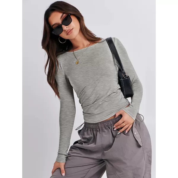 imageANRABESS Women Long Sleeve Slim Fit Crop Top Going Out Tight Y2K TShirt Trendy Tees StreetwearDark Grey