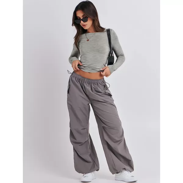 imageANRABESS Women Long Sleeve Slim Fit Crop Top Going Out Tight Y2K TShirt Trendy Tees StreetwearDark Grey