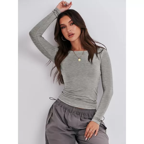 imageANRABESS Women Long Sleeve Slim Fit Crop Top Going Out Tight Y2K TShirt Trendy Tees StreetwearDark Grey