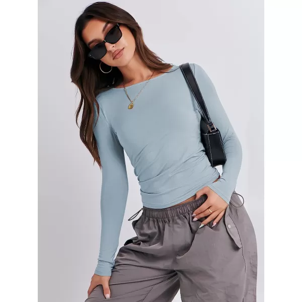 imageANRABESS Women Long Sleeve Slim Fit Crop Top Going Out Tight Y2K TShirt Trendy Tees StreetwearLight Blue