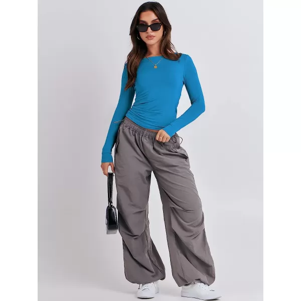 imageANRABESS Women Long Sleeve Slim Fit Crop Top Going Out Tight Y2K TShirt Trendy Tees StreetwearRoyal Blue