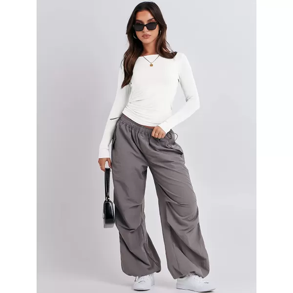 imageANRABESS Women Long Sleeve Slim Fit Crop Top Going Out Tight Y2K TShirt Trendy Tees StreetwearWhite