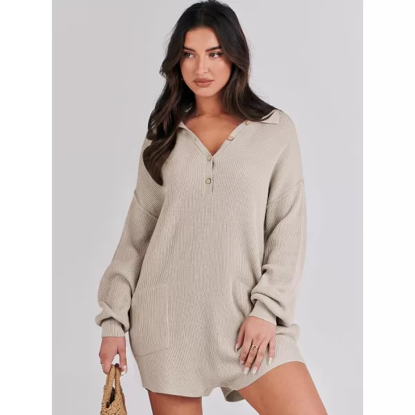 imageANRABESS Women One Piece Pajamas Sweater Rompers 2024 Spring Around House Lounging Outfits Long SLeeve Knit JumpsuitsApcicot